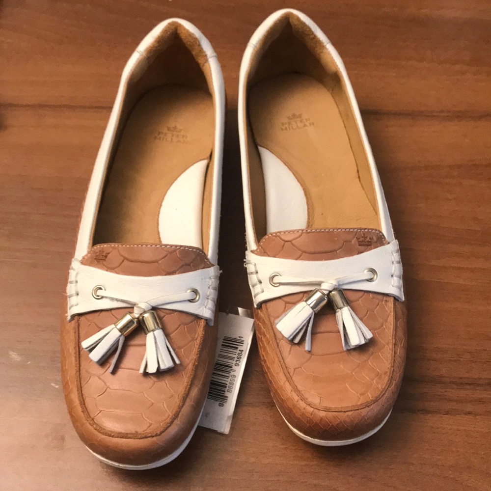 NEW Peter Millar Anaconda Havana Boat shoes Size 8